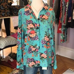 Esqualo button up floral blouse